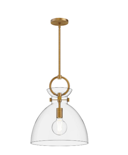 Alora Mood PD411814AGCL Waldo 1 Light 14 inch Aged Gold Pendant Ceiling Light in Clear