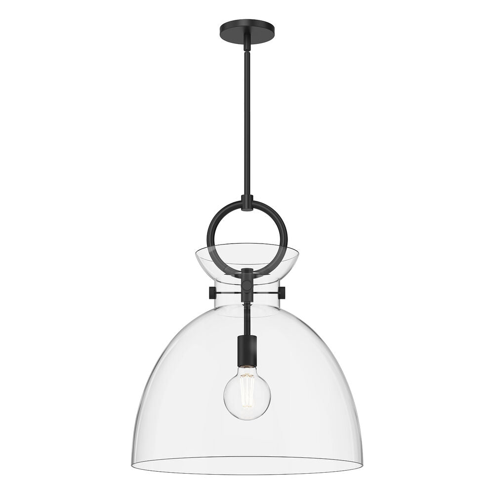 Alora Mood PD411818MBCL Waldo 22" Hanging Pendant Light, Matte Black Finish
