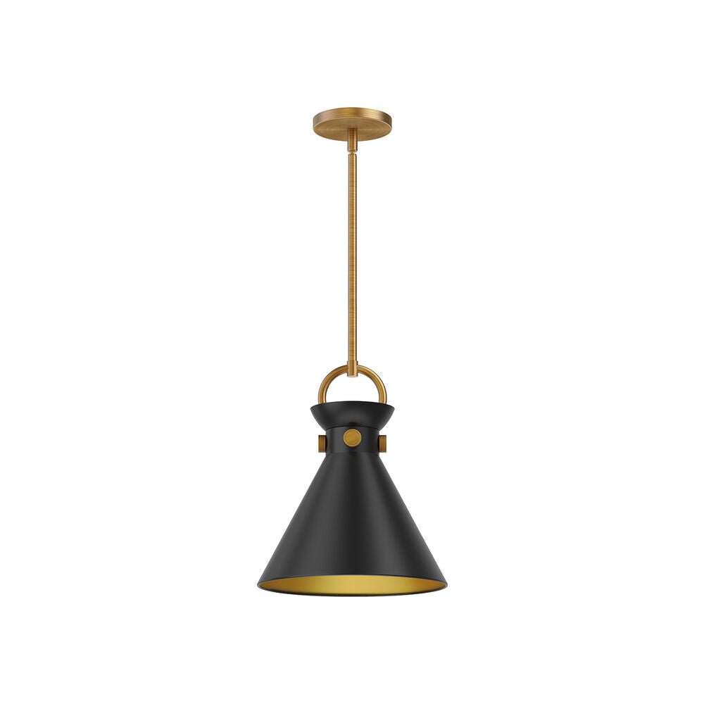 Alora Mood PD412011AGMB Emerson Pendant Light with Conical Shade, Aged Gold / Matte Black