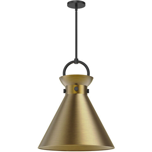 Alora Mood PD412018MBAG Emerson 1 Light 18 inch Matte Black and Aged Gold Pendant Ceiling Light