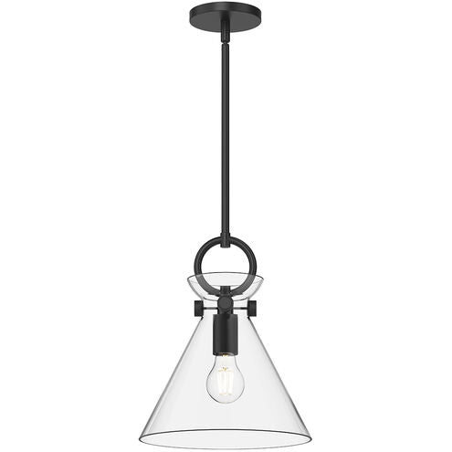 Alora Mood PD412511MBCL Emerson 1 Light 10.5 inch Matte Black Pendant Ceiling Light in Clear