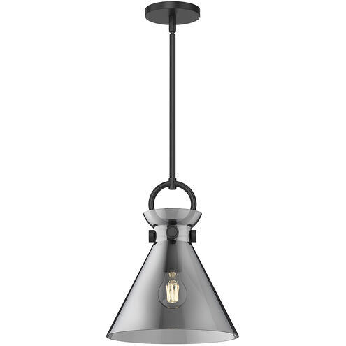 Alora Mood PD412511MBSM Emerson 1 Light 10.5 inch Matte Black Pendant Ceiling Light in Smoke Glass