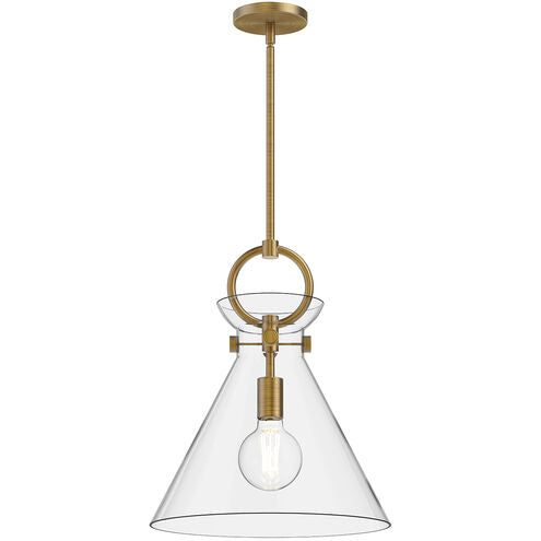 Alora Mood PD412514AGCL Emerson 1 Light 14 inch Aged Gold Pendant Ceiling Light in Clear
