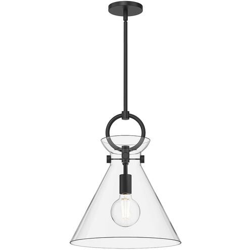 Alora Mood PD412514MBCL Emerson 1 Light 14 inch Matte Black Pendant Ceiling Light in Clear
