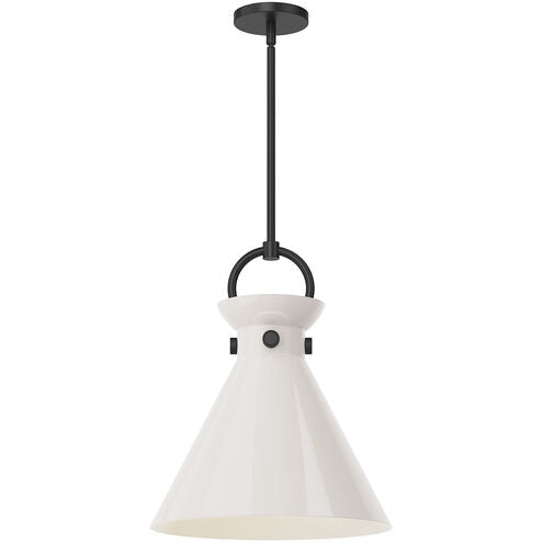 Alora Mood PD412514MBGO Emerson 1 Light 14 inch Matte Black Pendant Ceiling Light in Glossy Opal