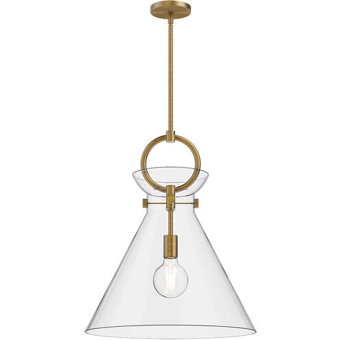 Alora Mood PD412518AGCL Emerson 1 Light 18 inch Aged Gold Pendant Ceiling Light in Clear