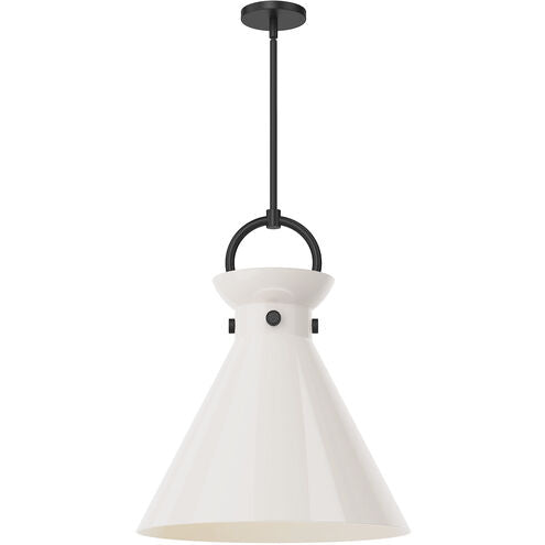 Alora Mood PD412518MBGO Emerson 1 Light 18 inch Matte Black Pendant Ceiling Light in Glossy Opal