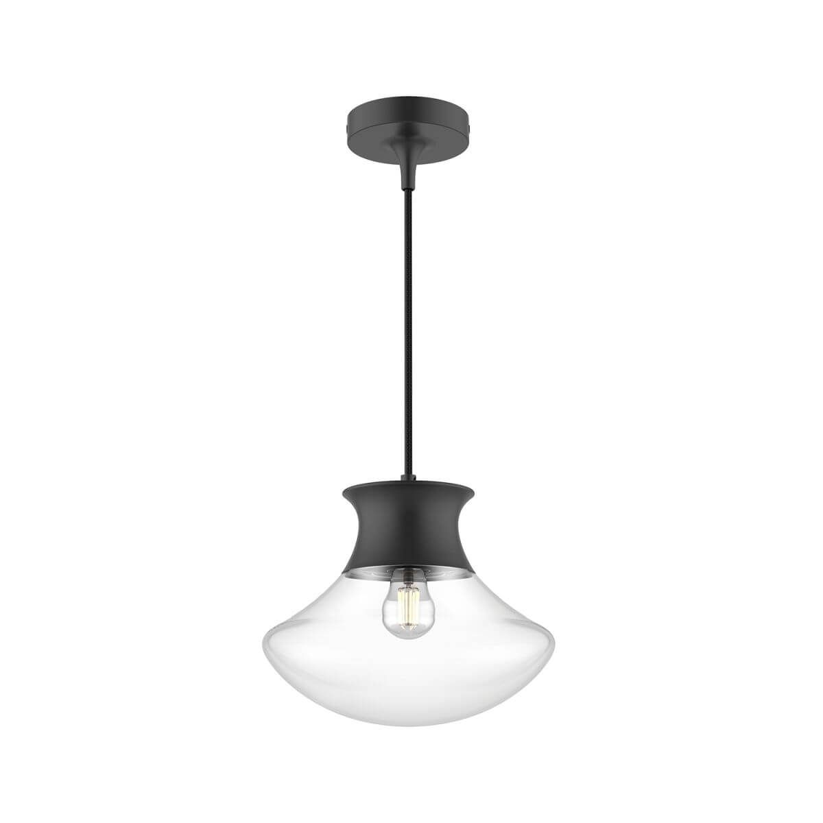 Alora Mood PD464012MB 10" Marcel 1-Light Pendant Fixture - Matte Black / Clear Glass