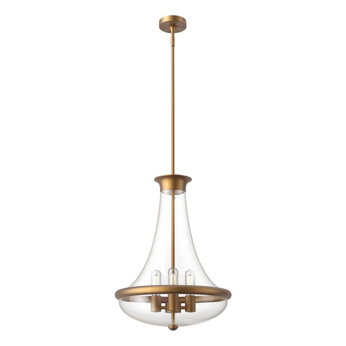 Alora Mood PD464018AG 18" Marcel 4-Light Pendant Fixture - Aged Gold / Clear Glass