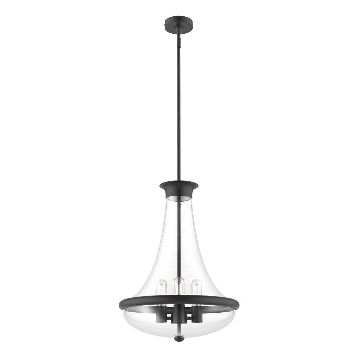 Alora Mood PD464018MB 18" Marcel 4-Light Pendant Fixture - Matte Black / Clear Glass