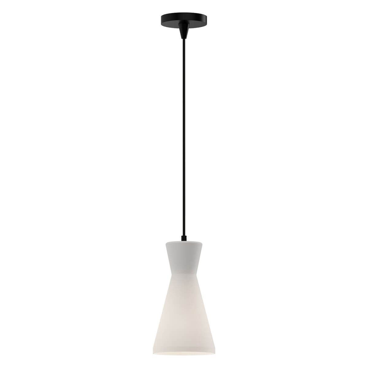 Alora Mood PD473706MBOP 6" Betty 1-Light Mini Pendant Fixture - Matte Black / Matte Opal Glass