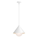 Alora Lighting PD485214WHOP Remy 1 Light 14 inch Pendant in White with Matte Opal Glass