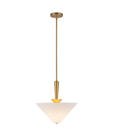 Alora Mood PD497016BGWL Bridgette 16-in Brushed Gold/White Linen Socket Pendant