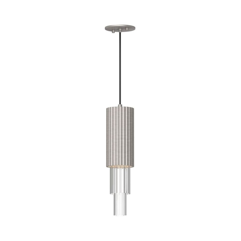 Alora Mood PD502204BNCR Bordeaux 4" Wide LED Mini Pendant with Clear Ribbed Glass Shade