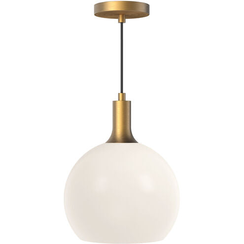 Alora Mood PD506210AGOP Castilla 1 Light 9.88 inch Aged Gold Pendant Ceiling Light in Opal Glass