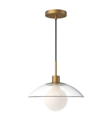Alora Mood PD517112AGCL Francesca 1 Light 11.88 inch Aged Gold Pendant Ceiling Light