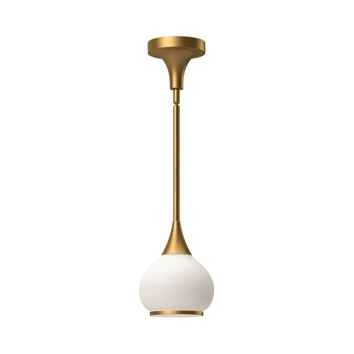 Alora Mood PD524006AGOP 7" Hazel 1-Light Mini Pendant Fixture - Aged Gold / Opal Glass