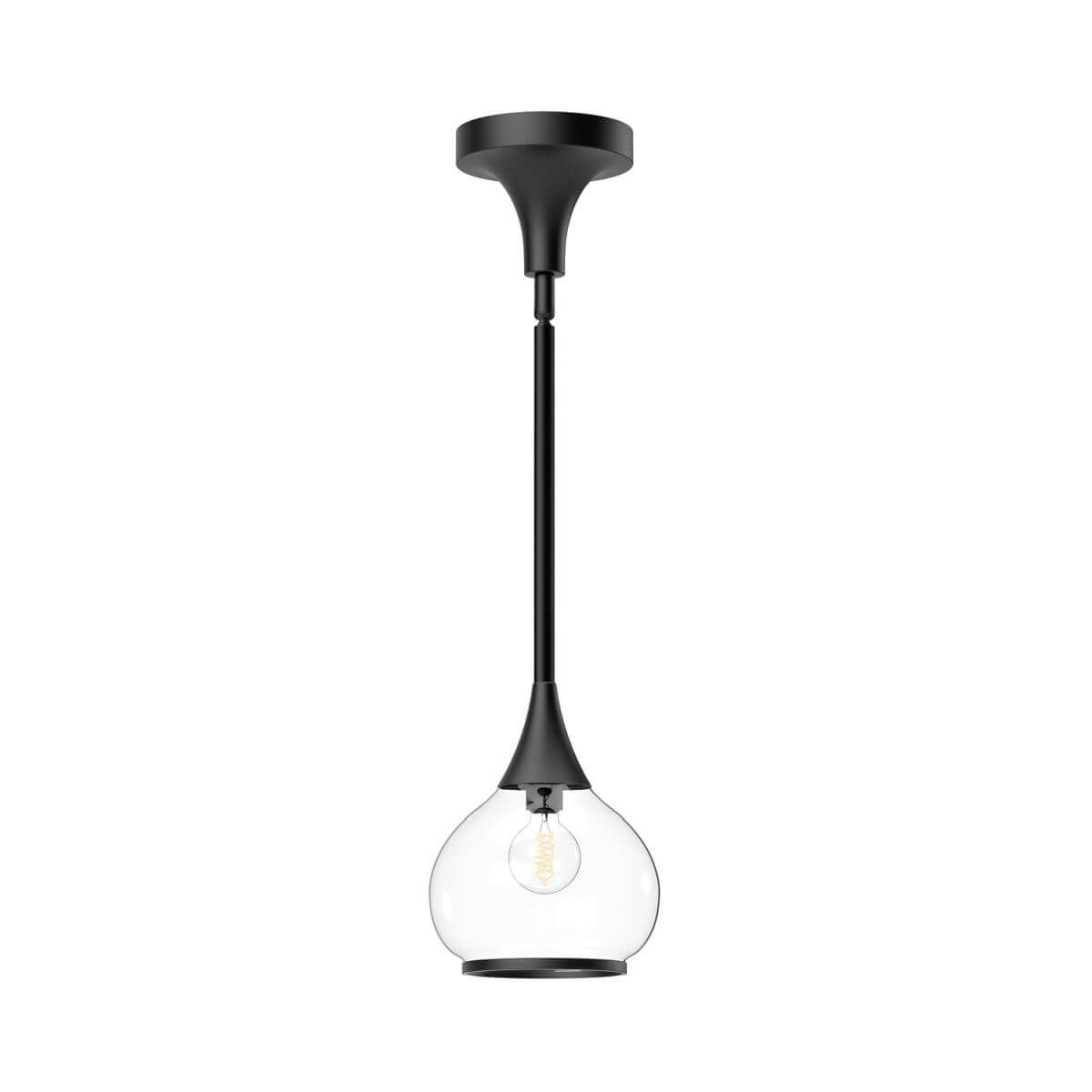 Alora Mood PD524006MBCL 7" Hazel 1-Light Mini Pendant Fixture - Matte Black / Clear Glass