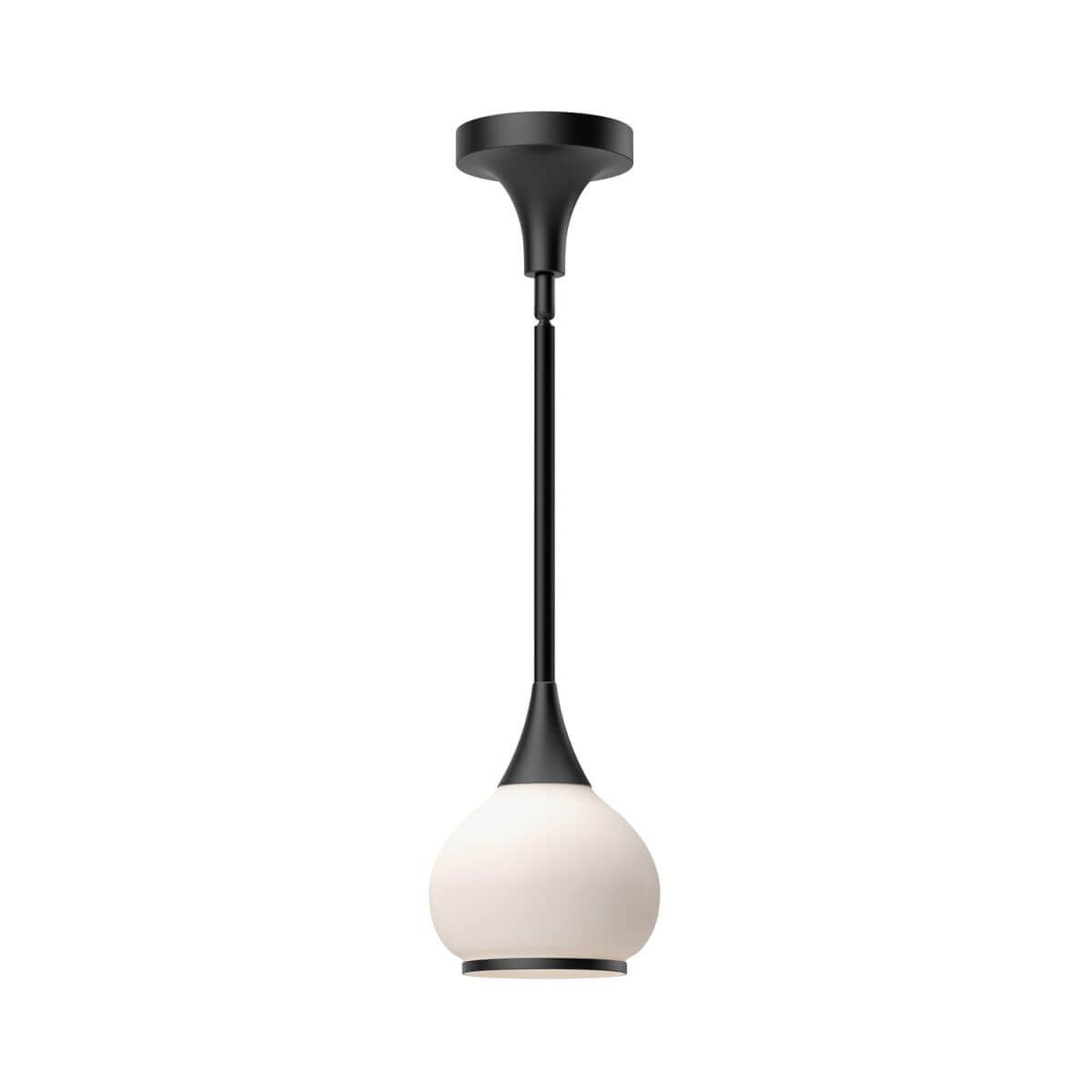 Alora Mood PD524006MBOP 7" Hazel 1-Light Mini Pendant Fixture - Matte Black / Opal Glass