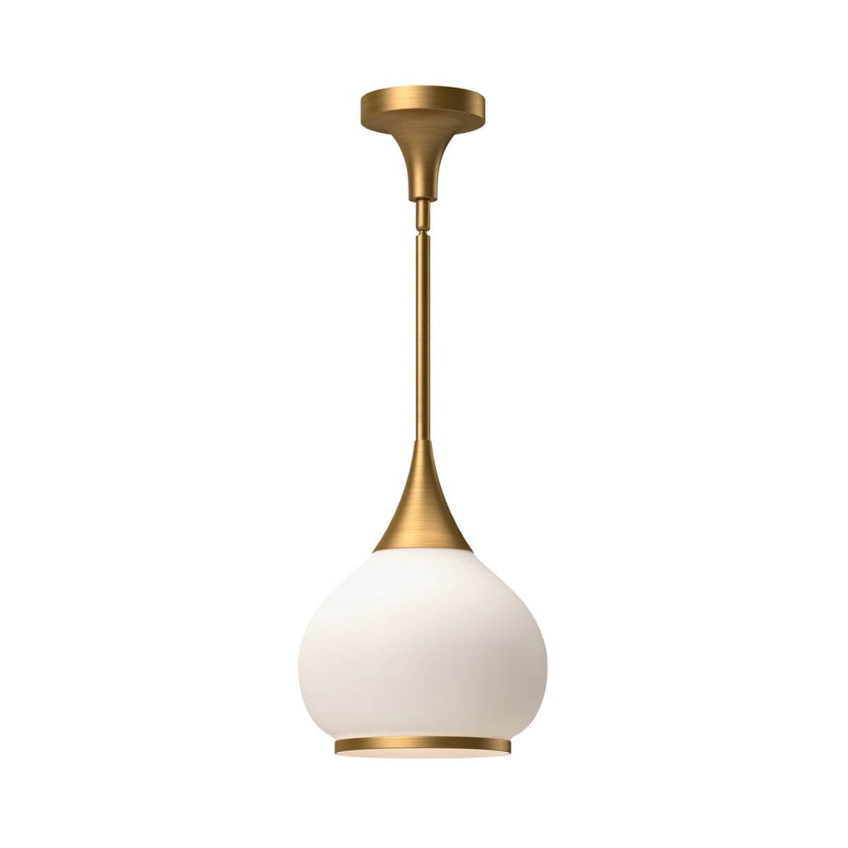 Alora Mood PD524110AGOP 10" Hazel 1-Light Pendant Fixture - Aged Gold / Opal Glass