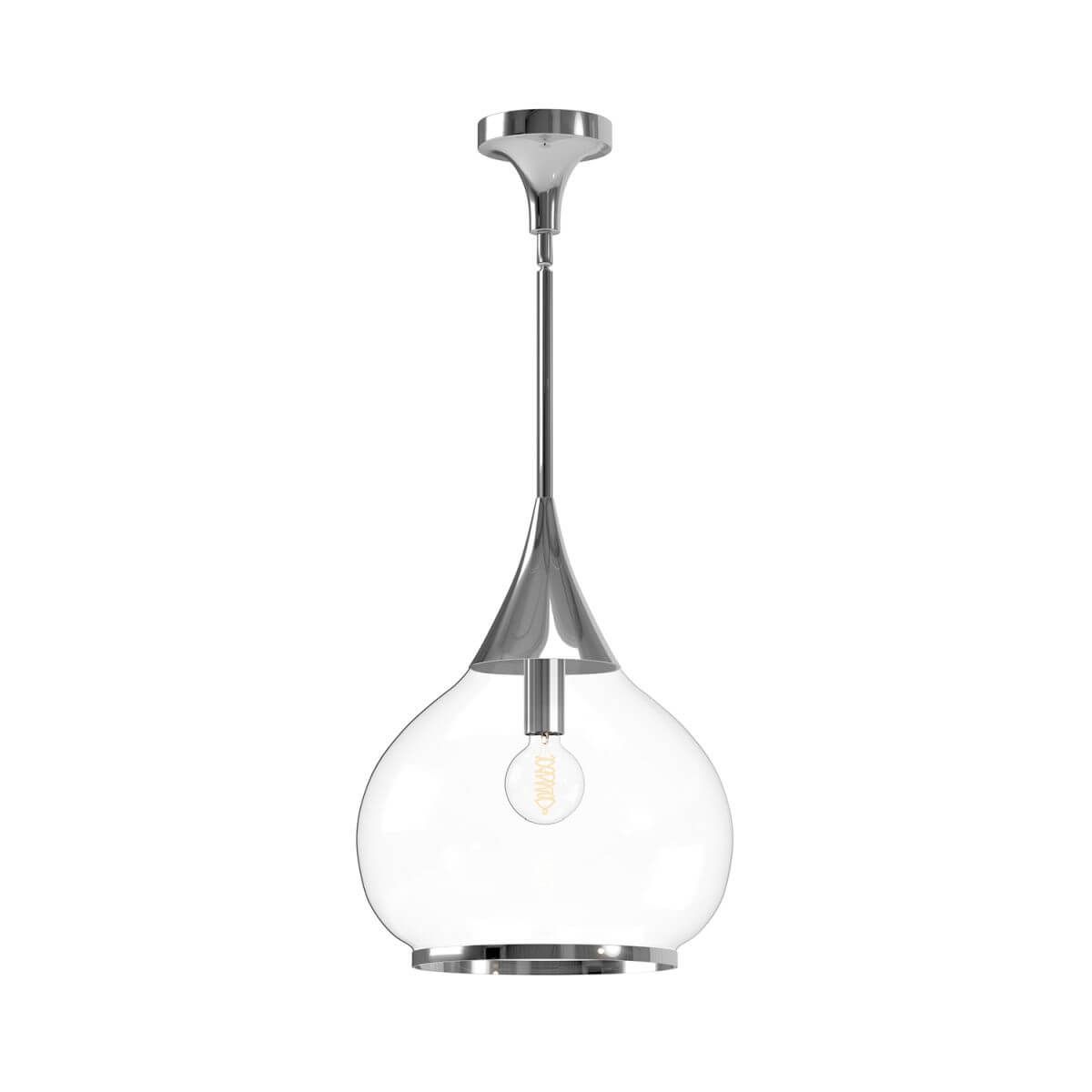 Alora Mood PD524214CHCL 14" Hazel 1-Light Pendant - Chrome / Clear Glass