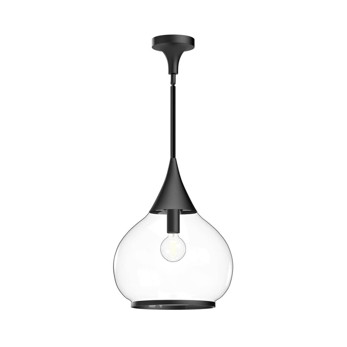 Alora Mood PD524214MBCL 14" Hazel 1-Light Pendant - Matte Black / Clear Glass