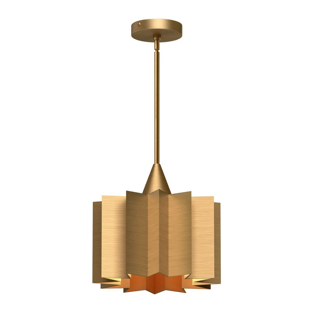 Alora Mood PD528412AG 12" Plisse 1-Light Pendant - Aged Gold Finish