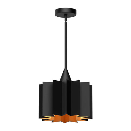 Alora Mood PD528412MB 12" Plisse 1-Light Pendant - Matte Black Finish