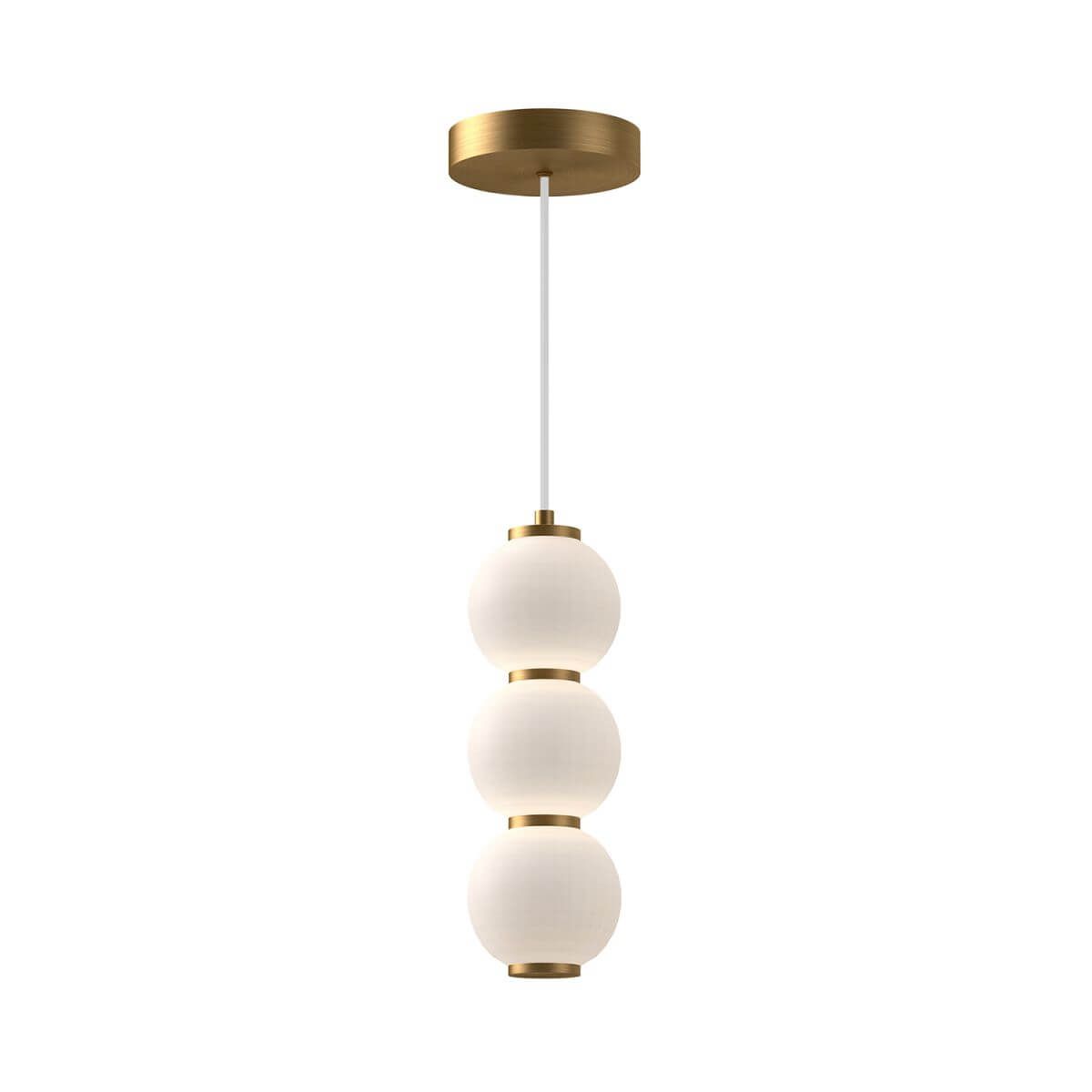 Alora Mood PD530313AGOP 6" Bijou LED Mini Pendant - Aged Gold / Opal Glass