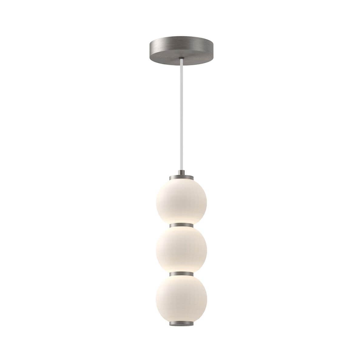 Alora Mood PD530313BNOP 6" Bijou LED Mini Pendant Light - Brushed Nickel / Opal Glass