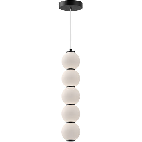 Alora Mood PD531515MBOP-UNV Universal Voltage Bijou LED 4.38 inch Matte Black and Opal Matte Glass Pendant Ceiling Light