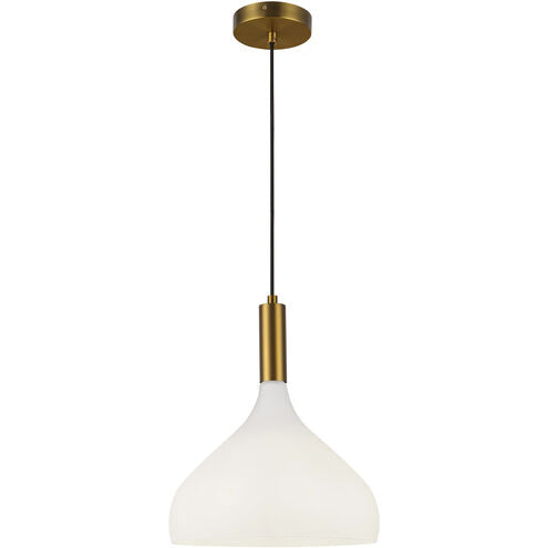 Alora Mood PD532312AGOP Belleview 1 Light 11.88 inch Aged Gold Pendant Ceiling Light in Opal Glass