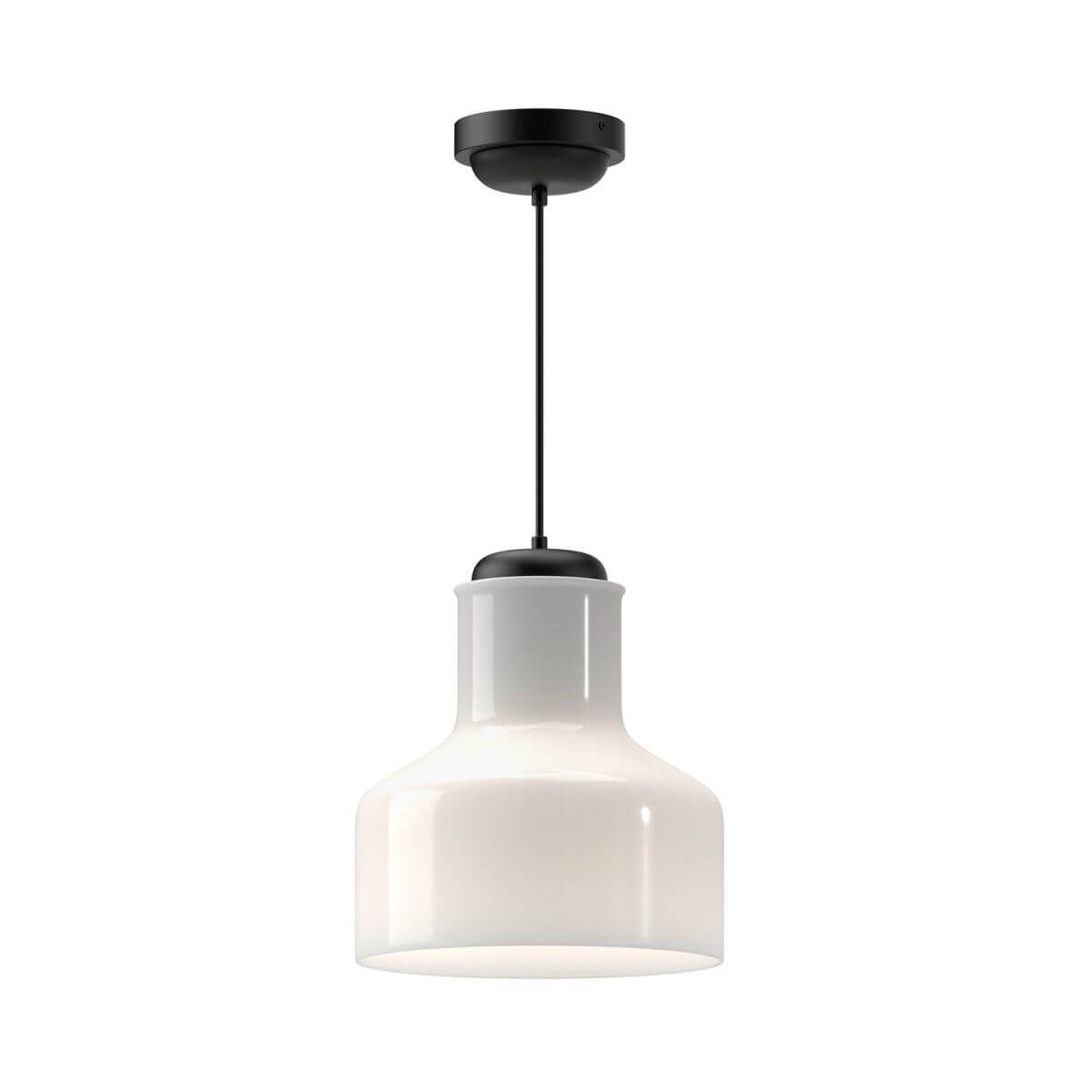 Alora Mood PD540411MBGO 11" Westlake 1-Light LED Pendant Light - Matte Black / Glossy Opal Glass