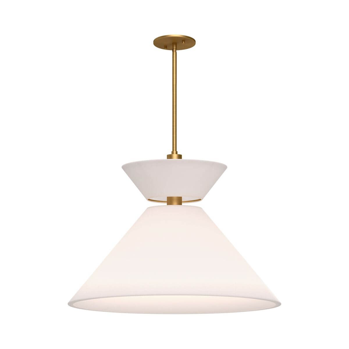 Alora Mood PD543022AGWL 22" Chapelle 1-Light LED Pendant - Aged Gold /  White Linen Shade