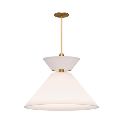 Alora Mood PD543022AGWL 22" Chapelle 1-Light LED Pendant - Aged Gold /  White Linen Shade