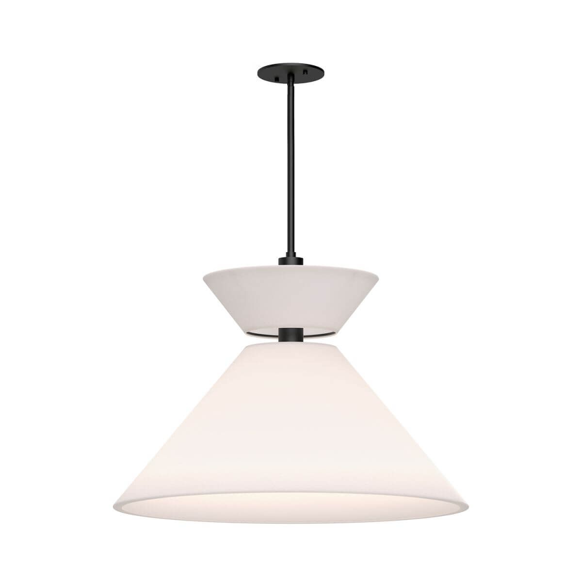 Alora Mood PD543022MBWL 22" Chapelle 1-Light LED Pendant - Matte Black / White Linen Shade