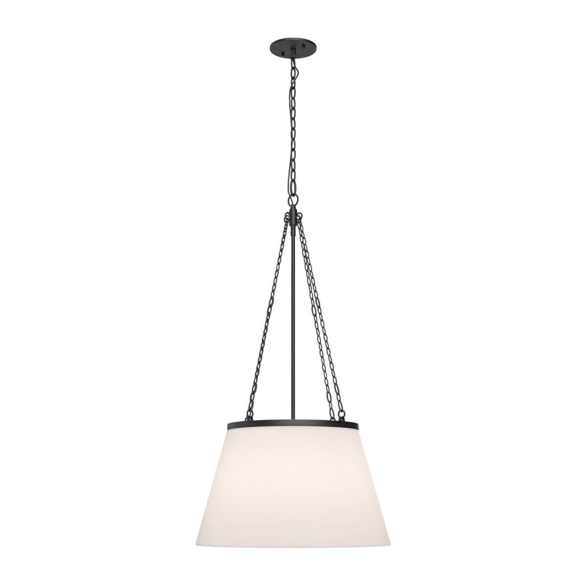 Alora Mood PD544517MBWL 18" Speakeasy 1-Light LED Pendant - Matte Black / White Linen Shade