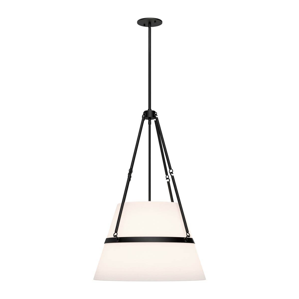 Alora Mood PD546719MBWL 18" Oliver 1-Light LED Pendant - Matte Black / White Linen Shade