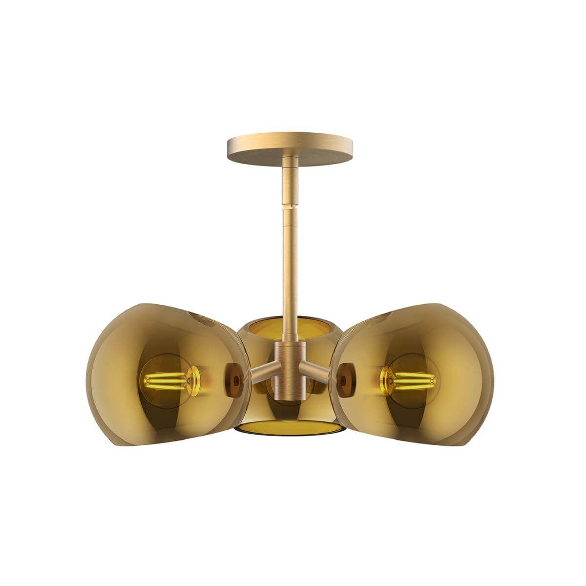 Alora Mood PD548315BGCP 16" Willow 3-Light LED Pendant - Brushed Gold / Copper Glass