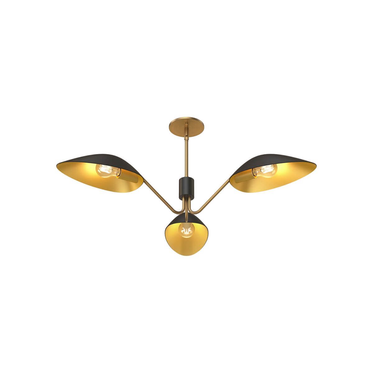 Alora Mood PD550336MBAG 36" Oscar 3-Light LED Pendant - Matte Black / Aged Gold