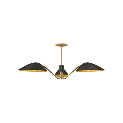 Alora Mood PD550336MBAG 36" Oscar 3-Light LED Pendant - Matte Black / Aged Gold