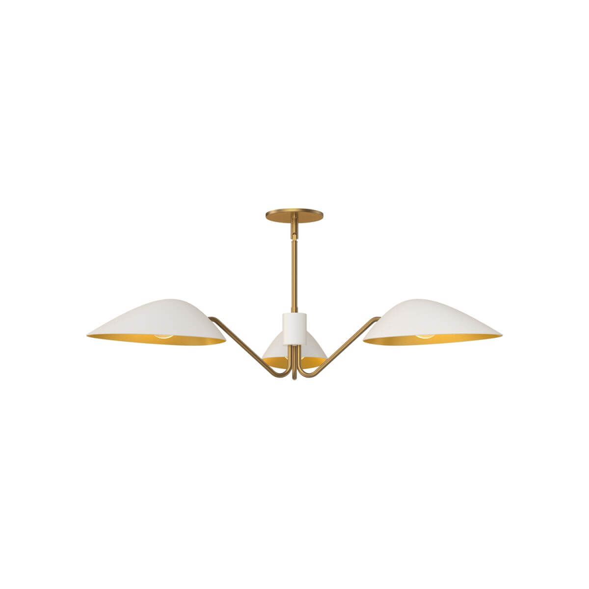 Alora Mood PD550336WHAG 36" Oscar 3-Light LED Pendant - White / Aged Gold