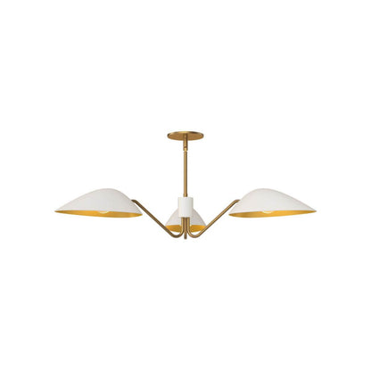 Alora Mood PD550336WHAG 36" Oscar 3-Light LED Pendant - White / Aged Gold