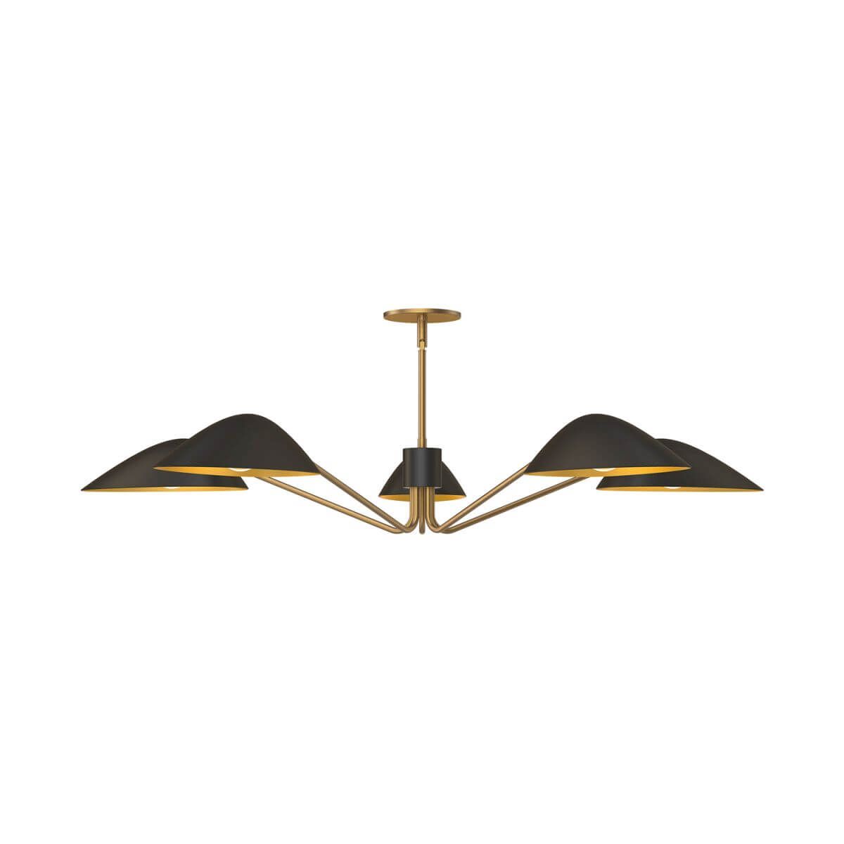 Alora Mood PD550545MBAG 46" Oscar 5-Light LED Pendant - Matte Black / Aged Gold