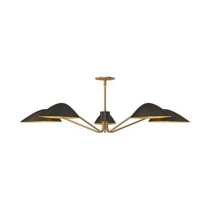 Alora Mood PD550545MBAG 46" Oscar 5-Light LED Pendant - Matte Black / Aged Gold
