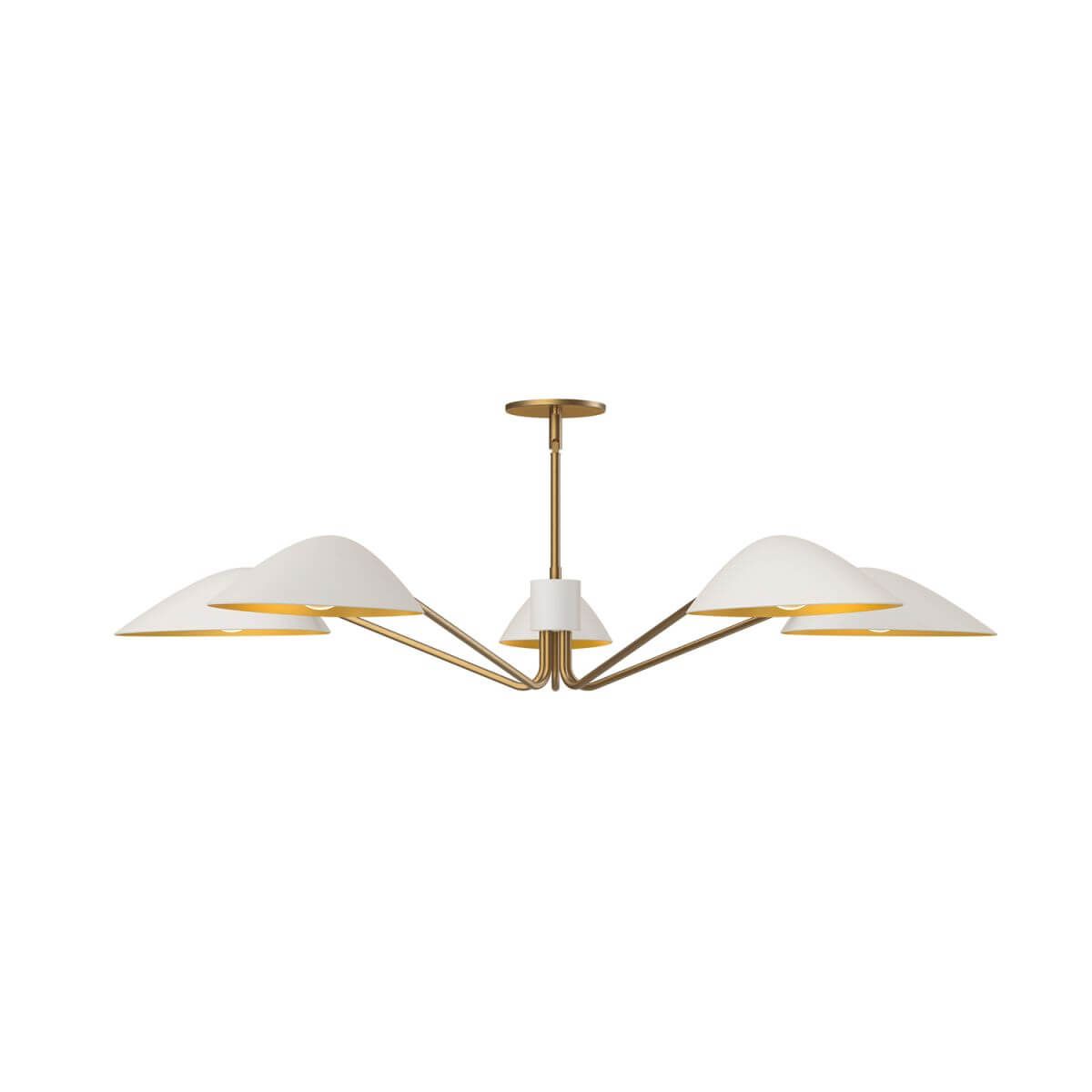 Alora Mood PD550545WHAG 46" Oscar 5-Light LED Pendant - White / Aged Gold