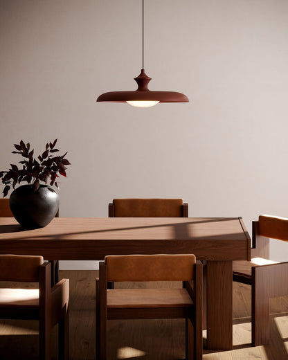Alora Mood PD557015BGD 16" Minori 1-Light LED Pendant - Burgundy / Opal Glass / Steel Shade