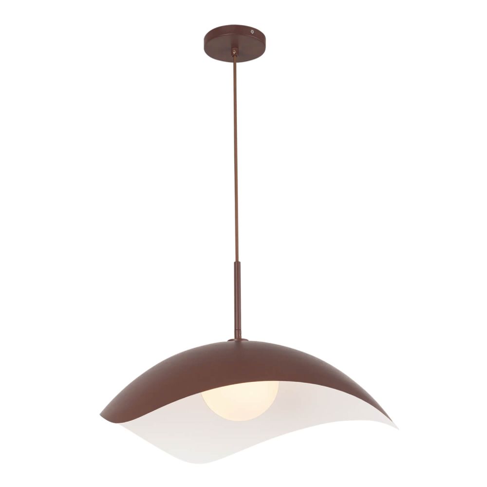 Kuzco Lighting PD55922-BGD Kirby 1 Light 22 inch Pendant in Burgundy with Opal Glass and Steel Shade, Voltage 120V, Wattage 60W
