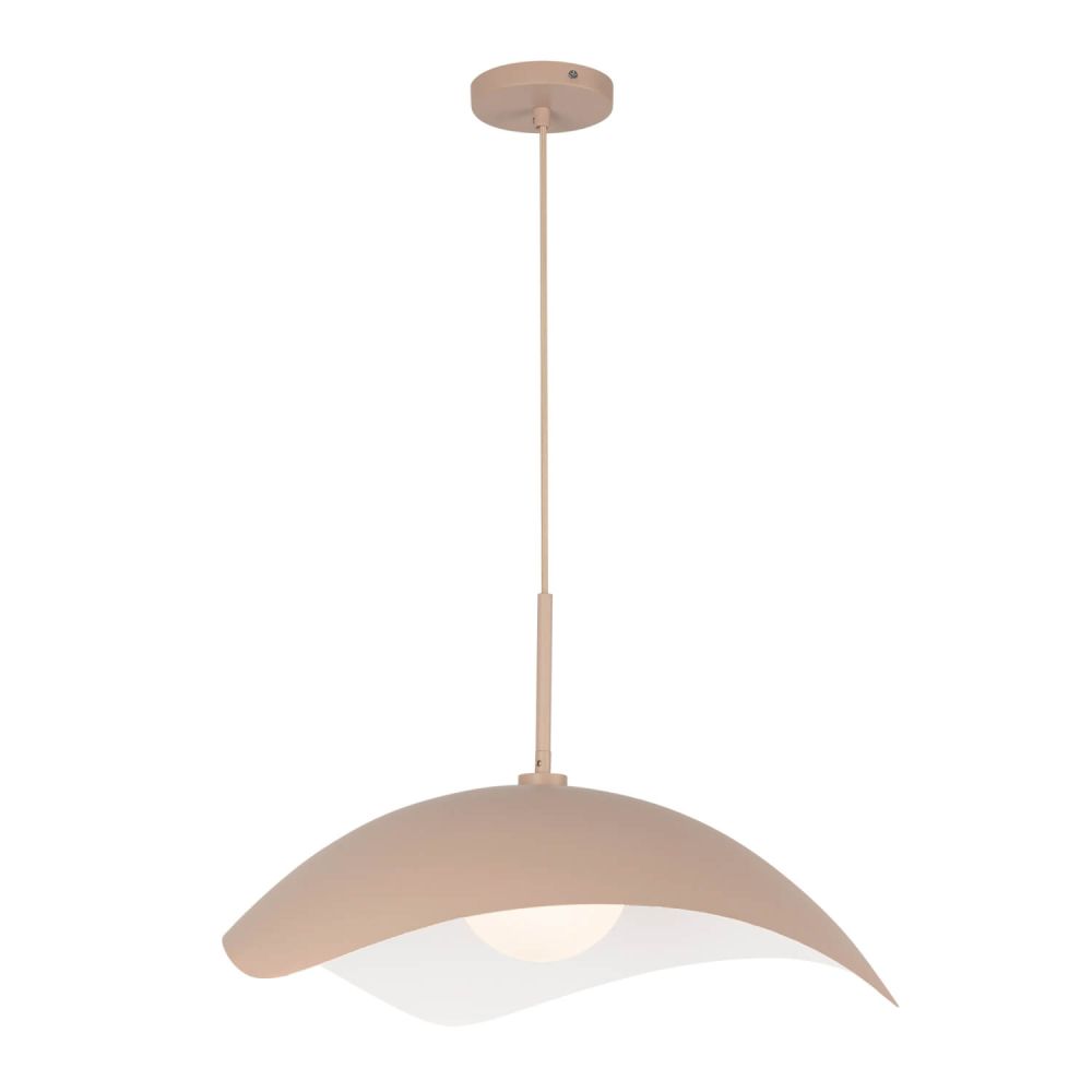 Kuzco Lighting PD55922-PEC Kirby 1 Light 22 inch Pendant in Peach with Opal Glass and Steel Shade, Voltage 120V, Wattage 60W