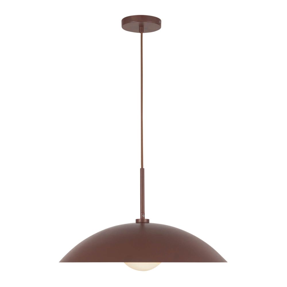 Kuzco Lighting PD56019-BGD Regent 1 Light 19 inch Pendant in Burgundy with Opal Glass and Steel Shade, Voltage 120V, Wattage 60W